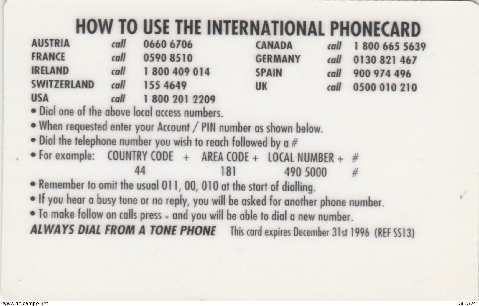 PREPAID PHONE CARD REGNO UNITO (CK5472 - BT Global Cards (Prepagadas)