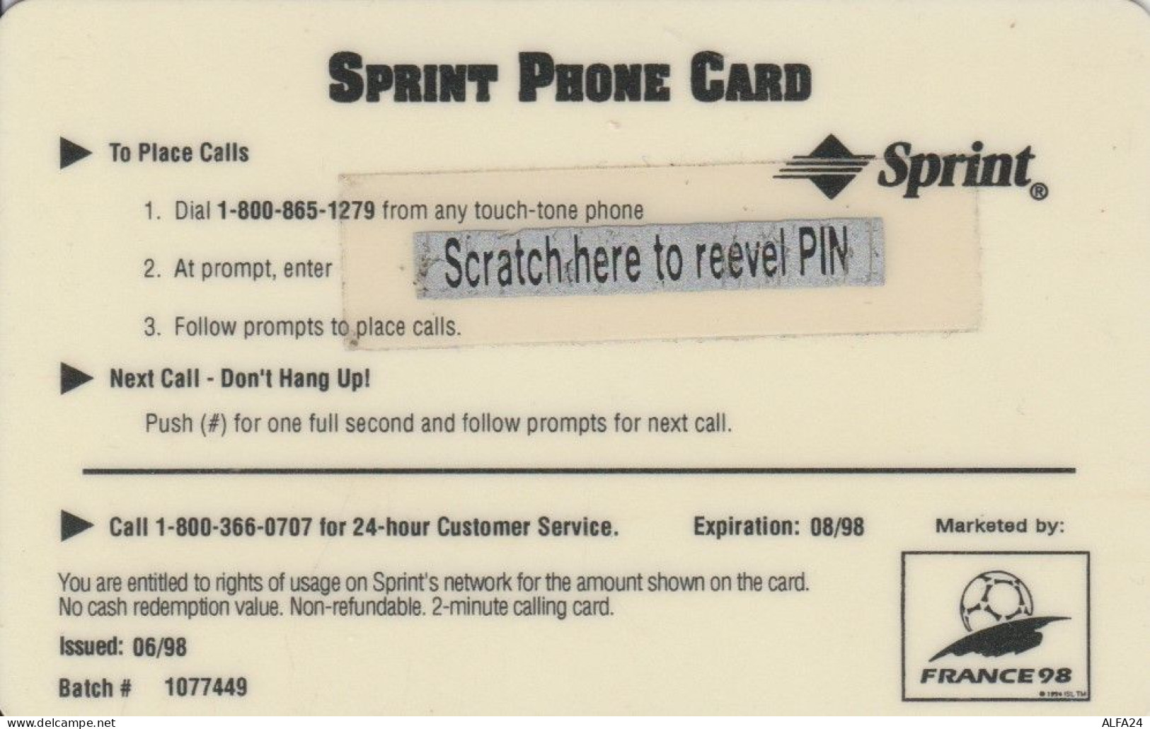 PREPAID PHONE CARD STATI UNITI SPRINT (CK5471 - Sprint