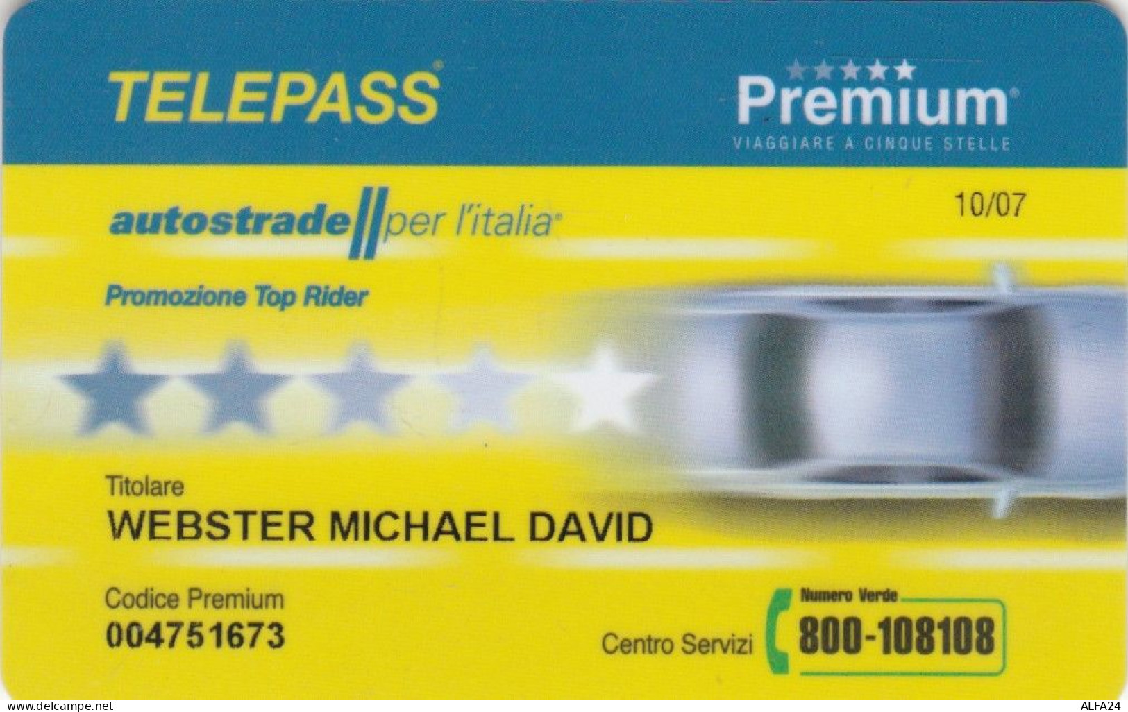 CARTA SERVIZI TELEPASS ITALIA (CK4962 - Autres & Non Classés