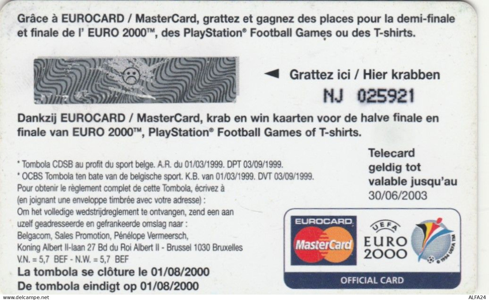 PHONE CARD BELGIO CHIP (CK6044 - With Chip