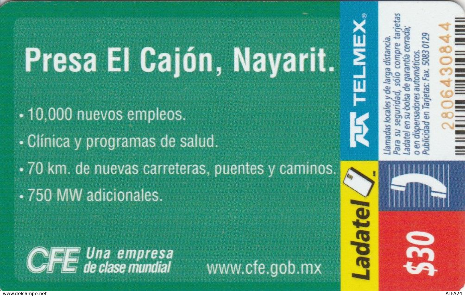 PHONE CARD MESSICO (CK5967 - Mexique