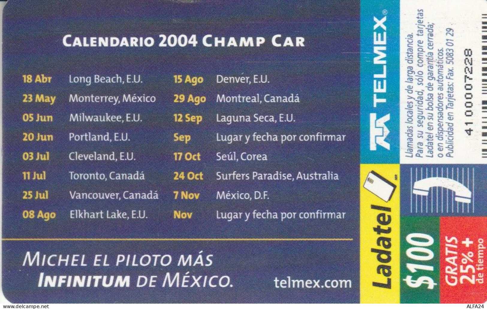 PHONE CARD MESSICO (CK5962 - Mexique