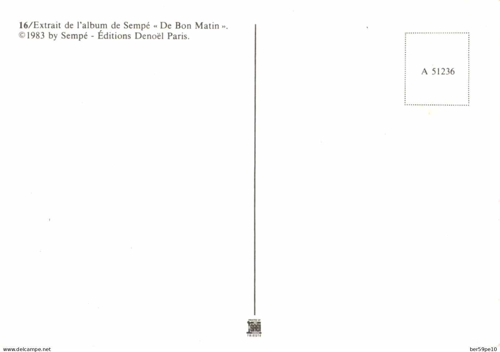 EXTRAIT DE L'ALBUM DE SEMPE "DE BON MATIN" (EDITIONS DENOEL PARIS) - Sempé