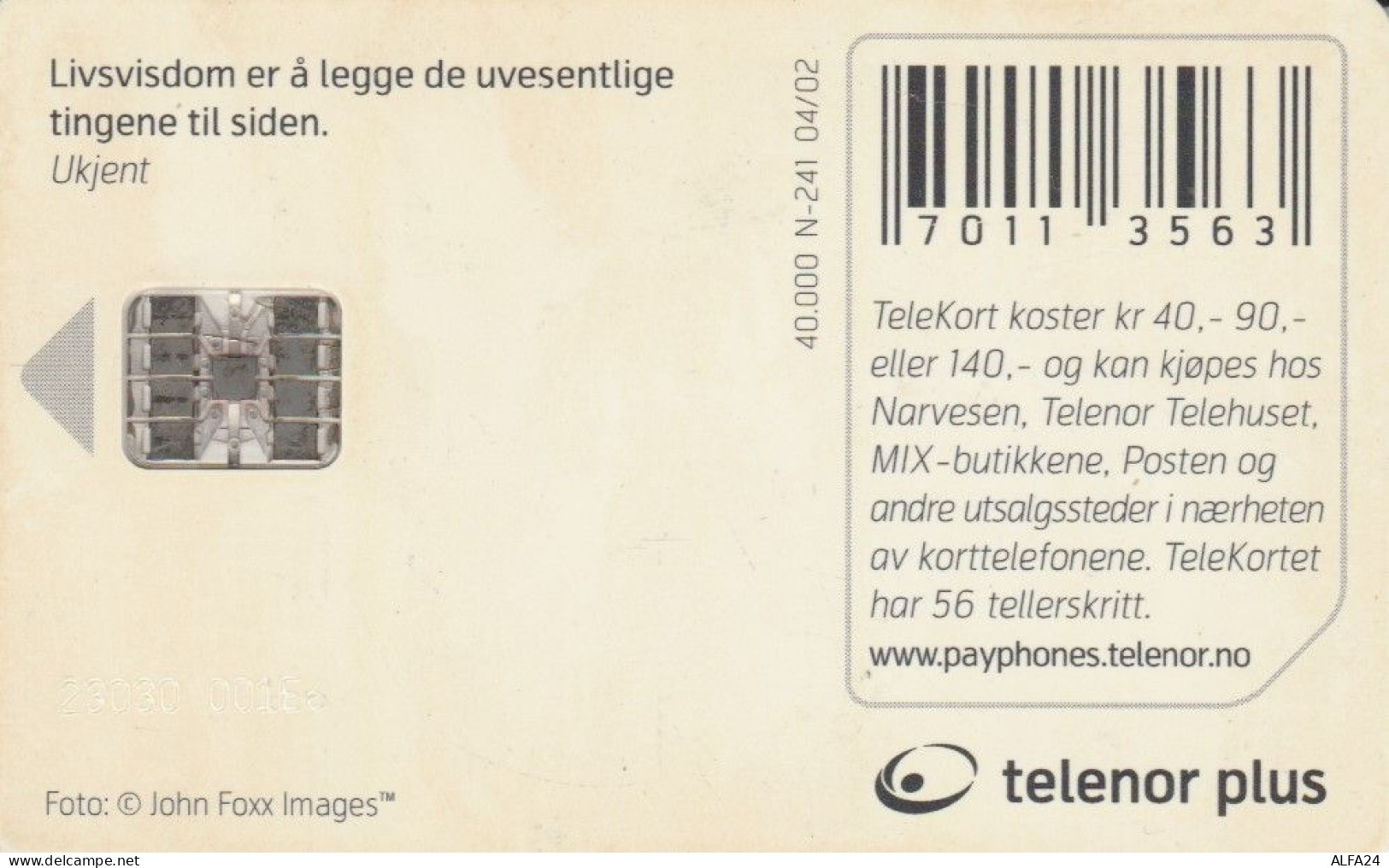 PHONE CARD NORVEGIA (CK5929 - Norvège