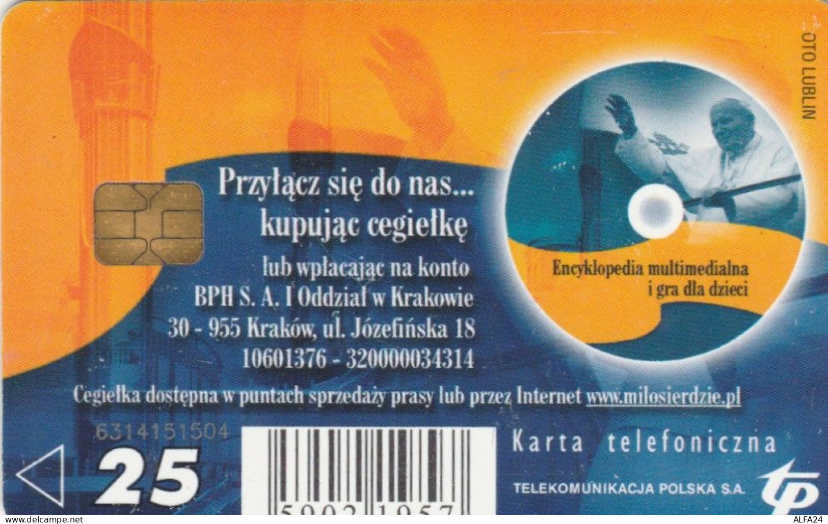 PHONE CARD POLONIA PAPA CHIP (CK5780 - Pologne