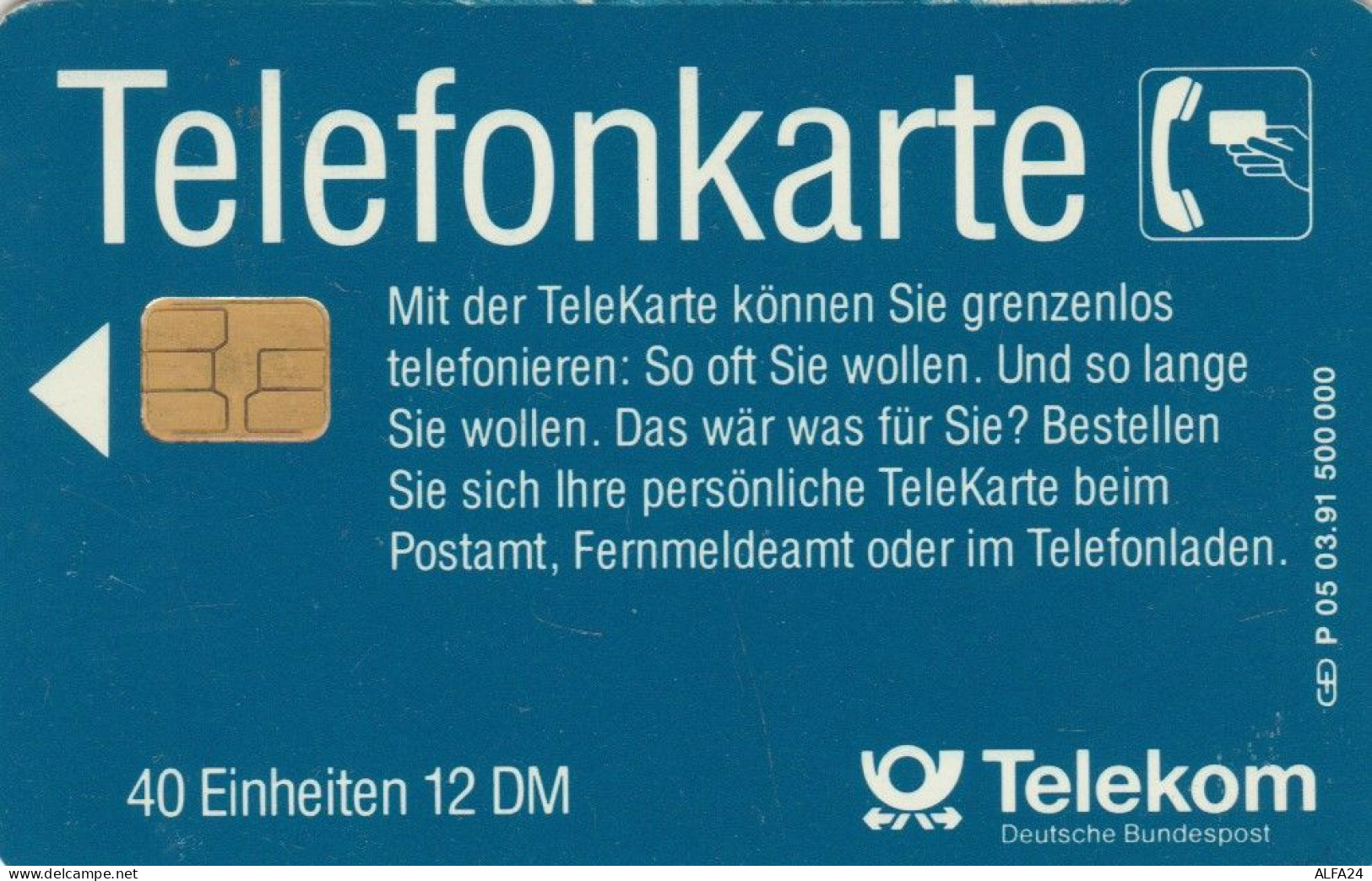 PHONE CARD GERMANIA SERIE P (CK6332 - P & PD-Series : D. Telekom Till