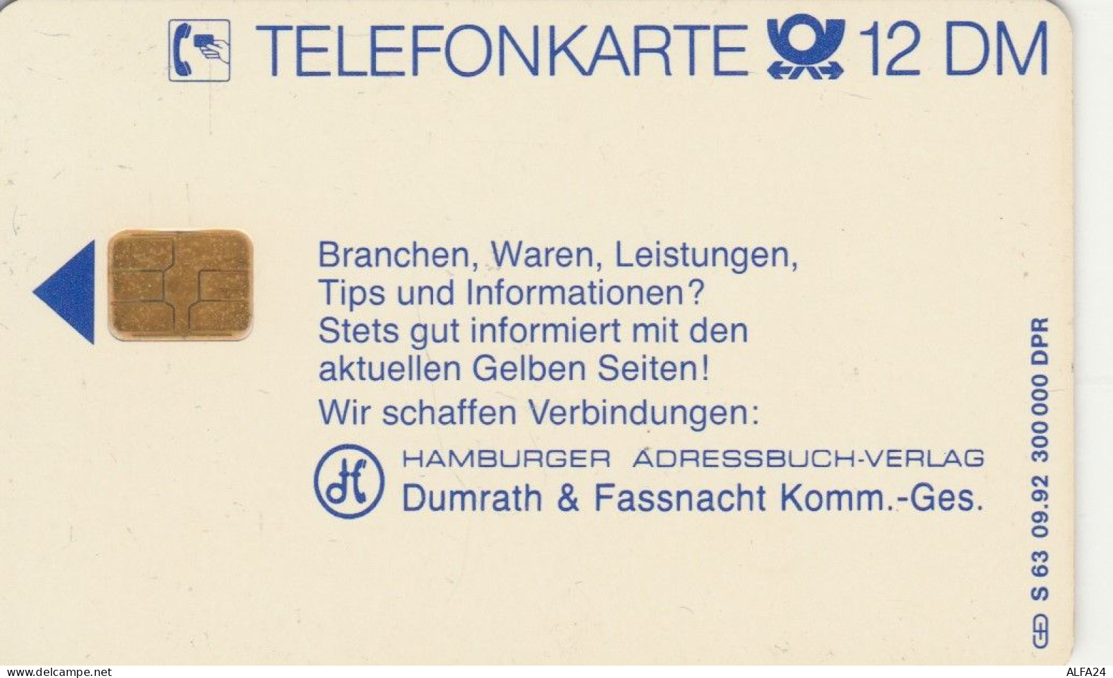 PHONE CARD GERMANIA SERIE S (CK6317 - S-Series : Tills With Third Part Ads