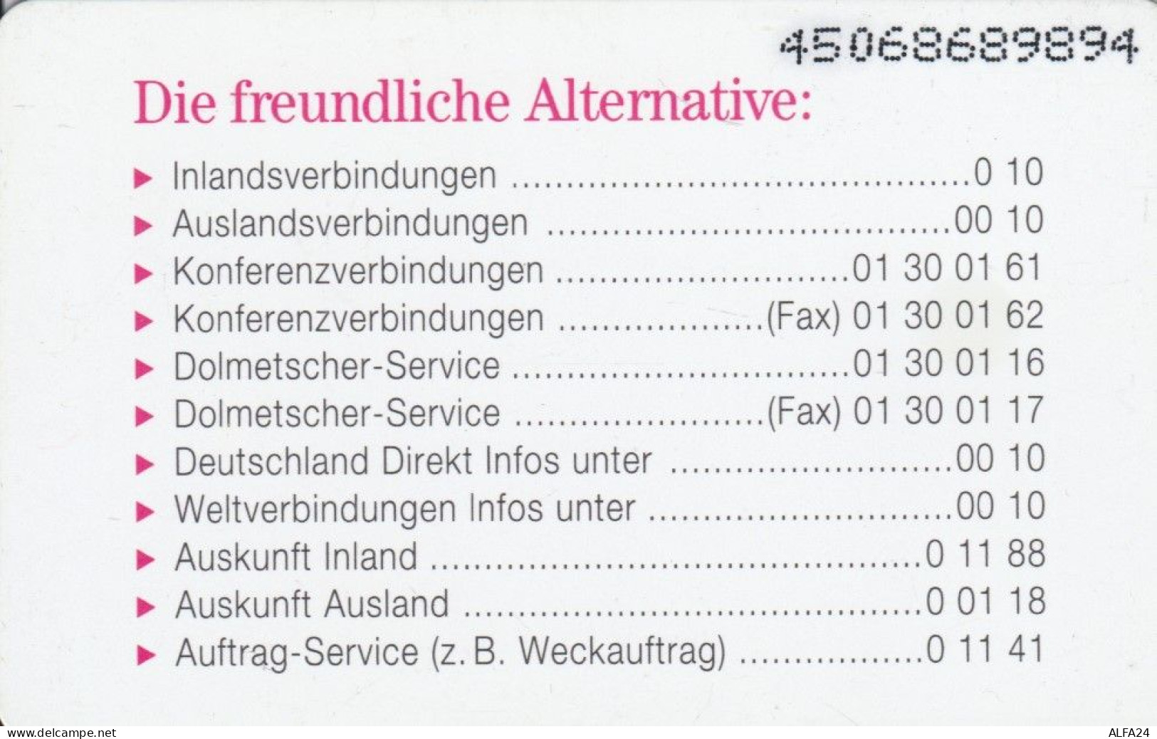 PHONE CARD GERMANIA SERIE P (CK6311 - P & PD-Series : Guichet - D. Telekom