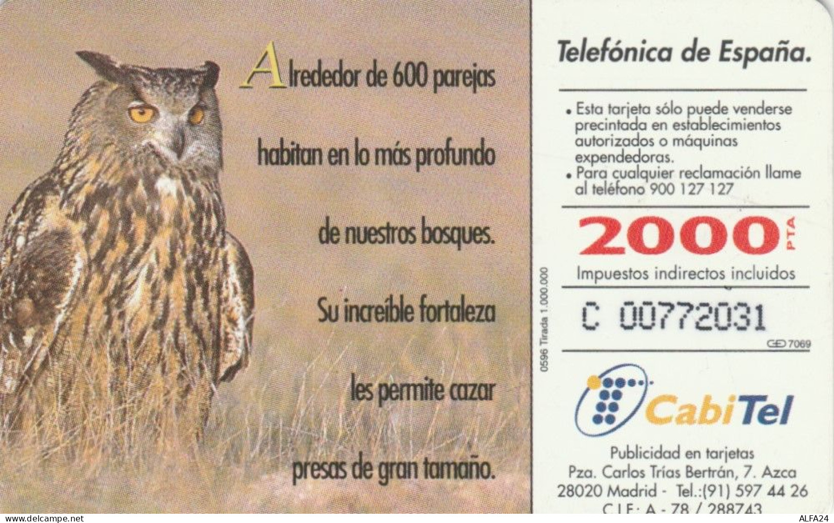 PHONE CARD SPAGNA FAUNA IBERICA (CK7136 - Basisausgaben