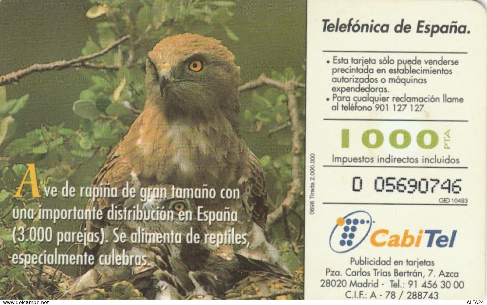 PHONE CARD SPAGNA FAUNA IBERICA (CK7120 - Basisausgaben