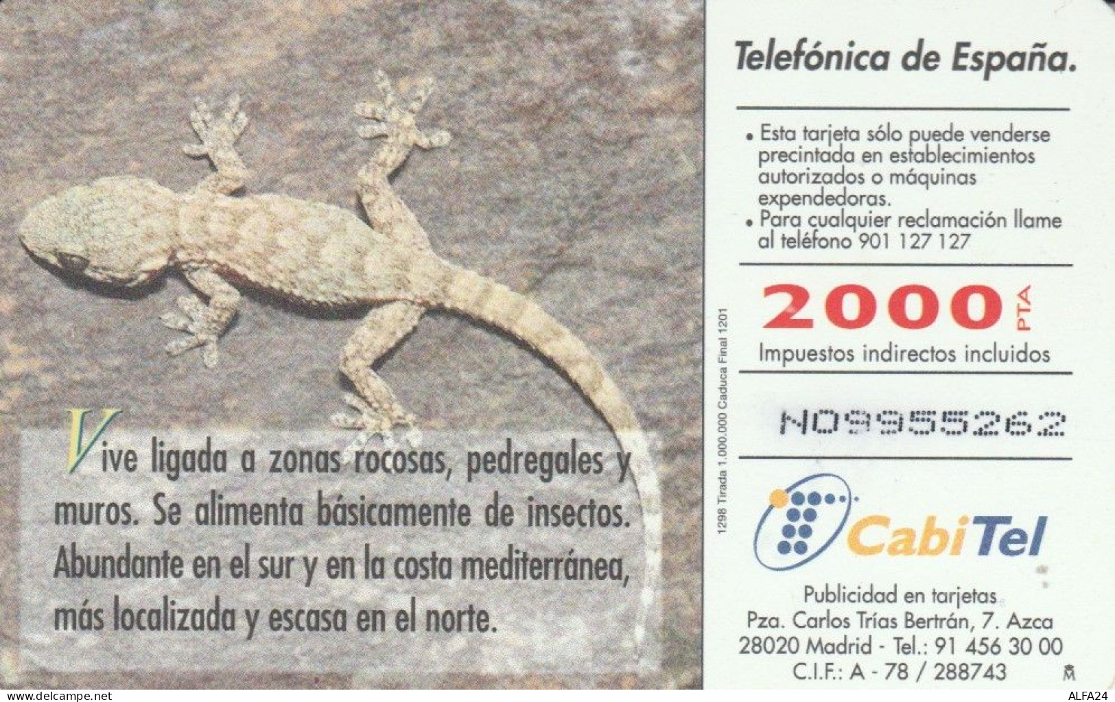 PHONE CARD SPAGNA FAUNA IBERICA (CK7105 - Emisiones Básicas