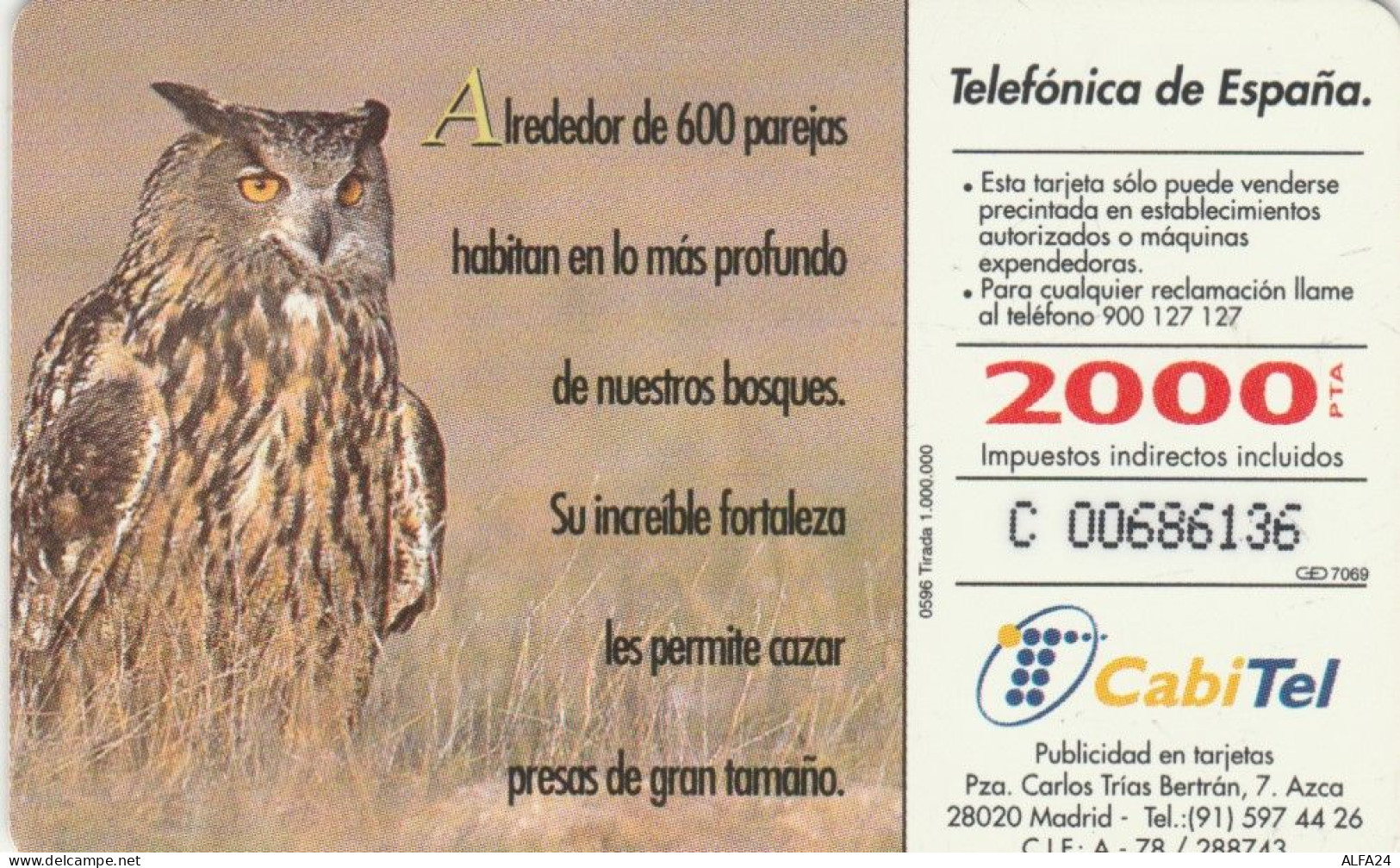 PHONE CARD SPAGNA FAUNA IBERICA (CK7102 - Basisausgaben