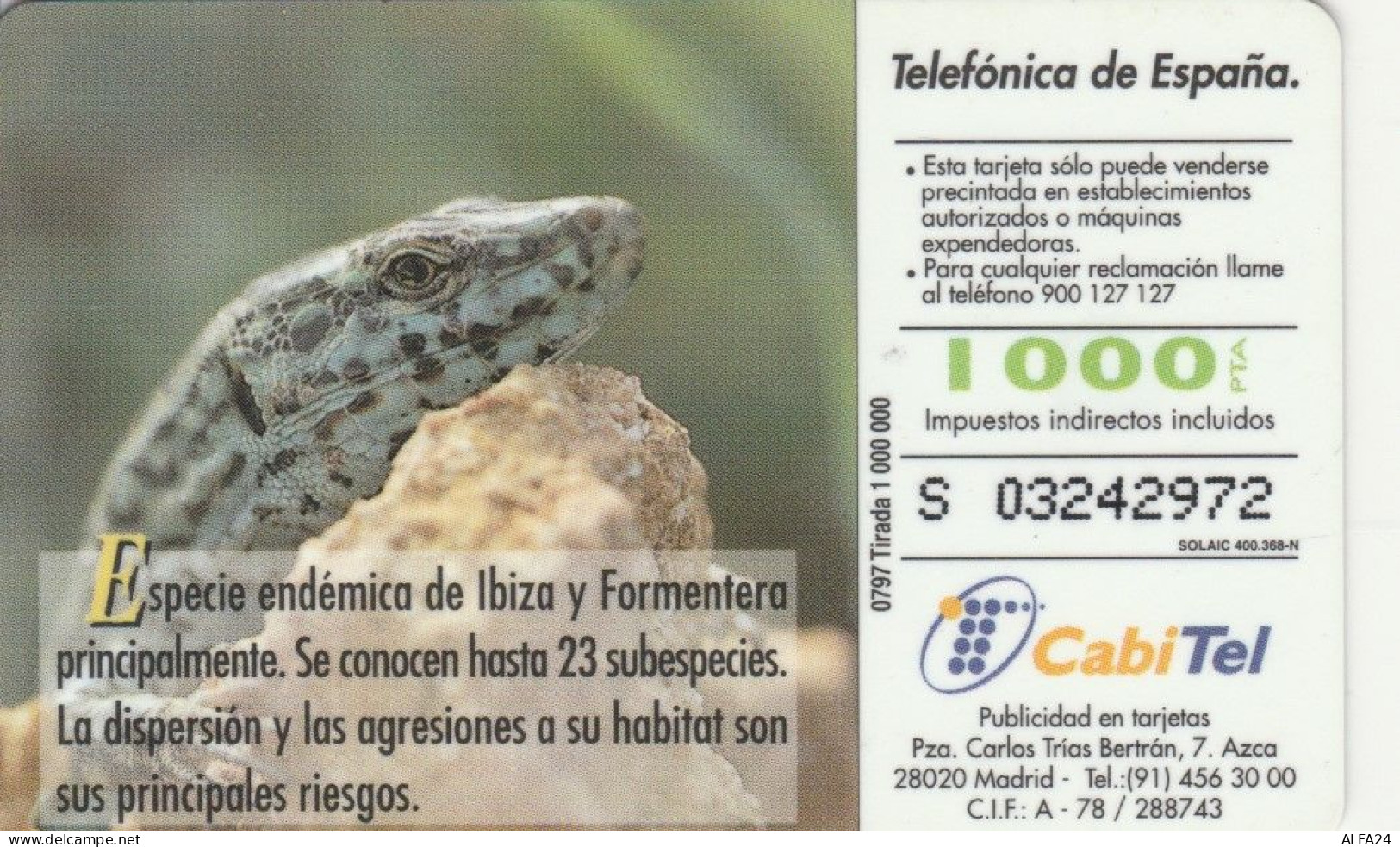 PHONE CARD SPAGNA FAUNA IBERICA (CK7093 - Basisausgaben