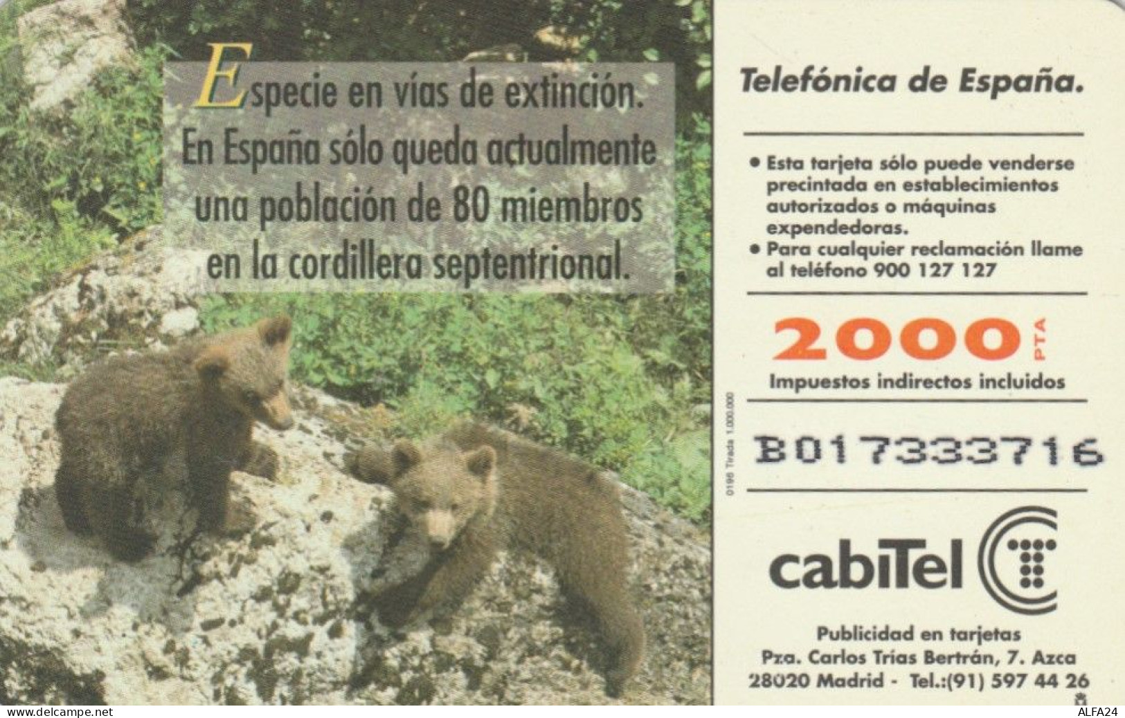 PHONE CARD SPAGNA FAUNA IBERICA (CK7080 - Emissions Basiques