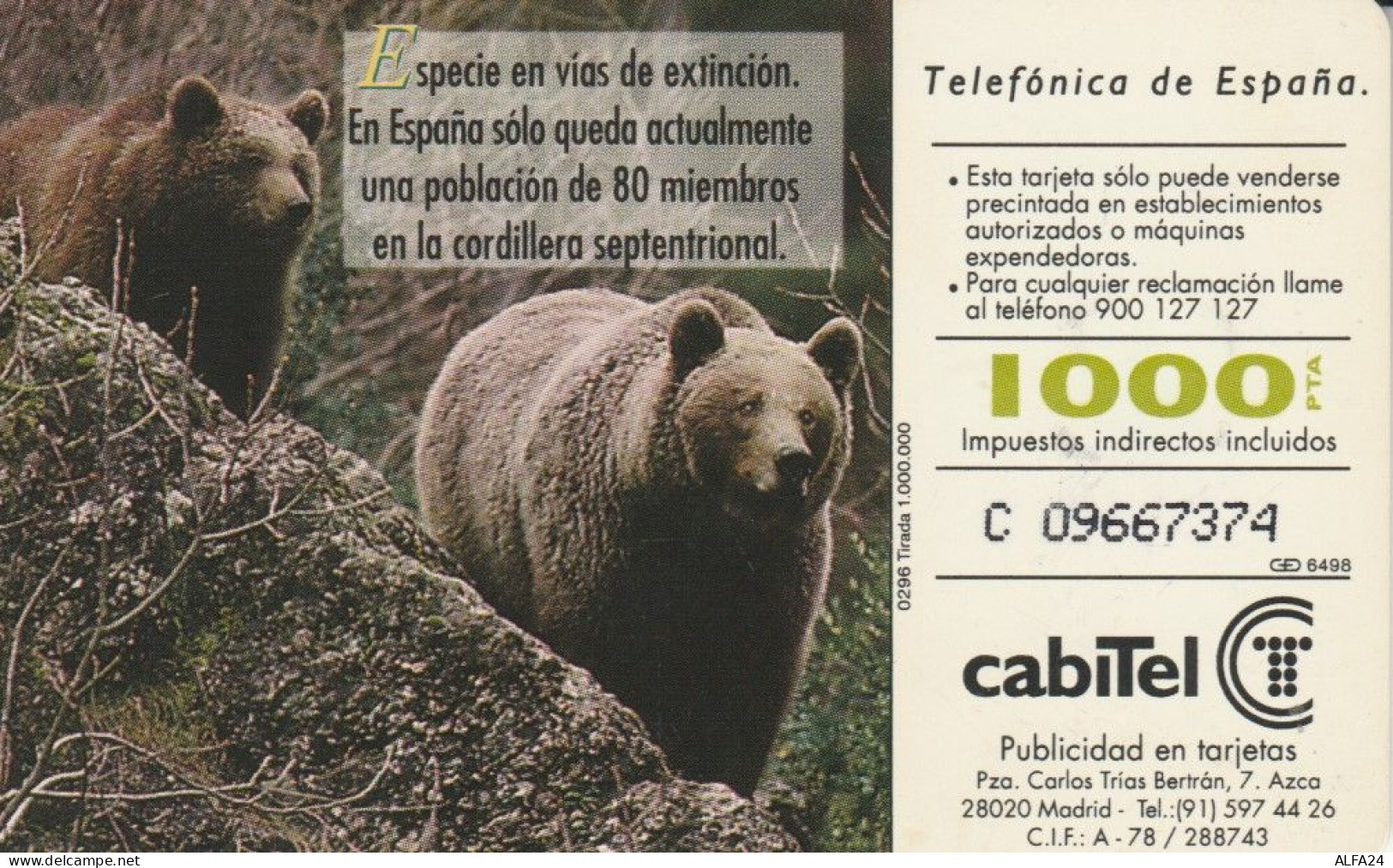 PHONE CARD SPAGNA FAUNA IBERICA (CK7089 - Basisausgaben