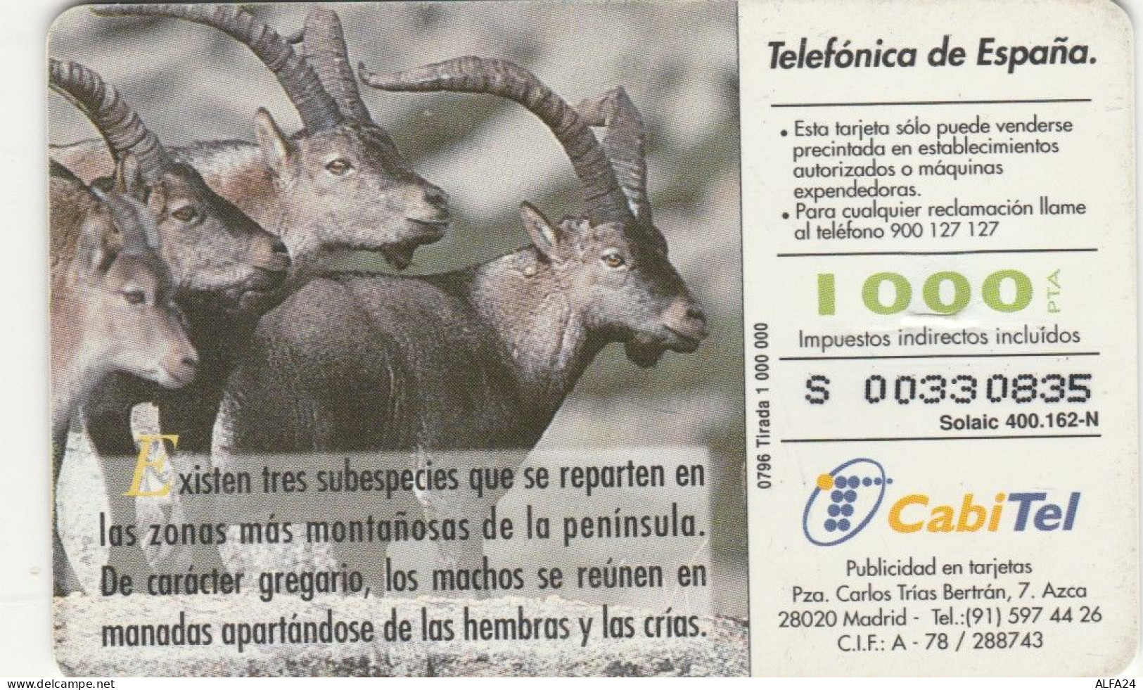 PHONE CARD SPAGNA FAUNA IBERICA (CK7076 - Emissions Basiques