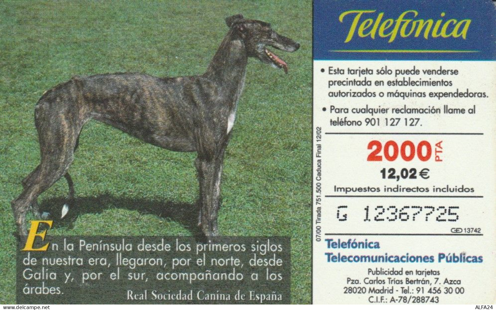 PHONE CARD SPAGNA FAUNA IBERICA (CK7065 - Emisiones Básicas