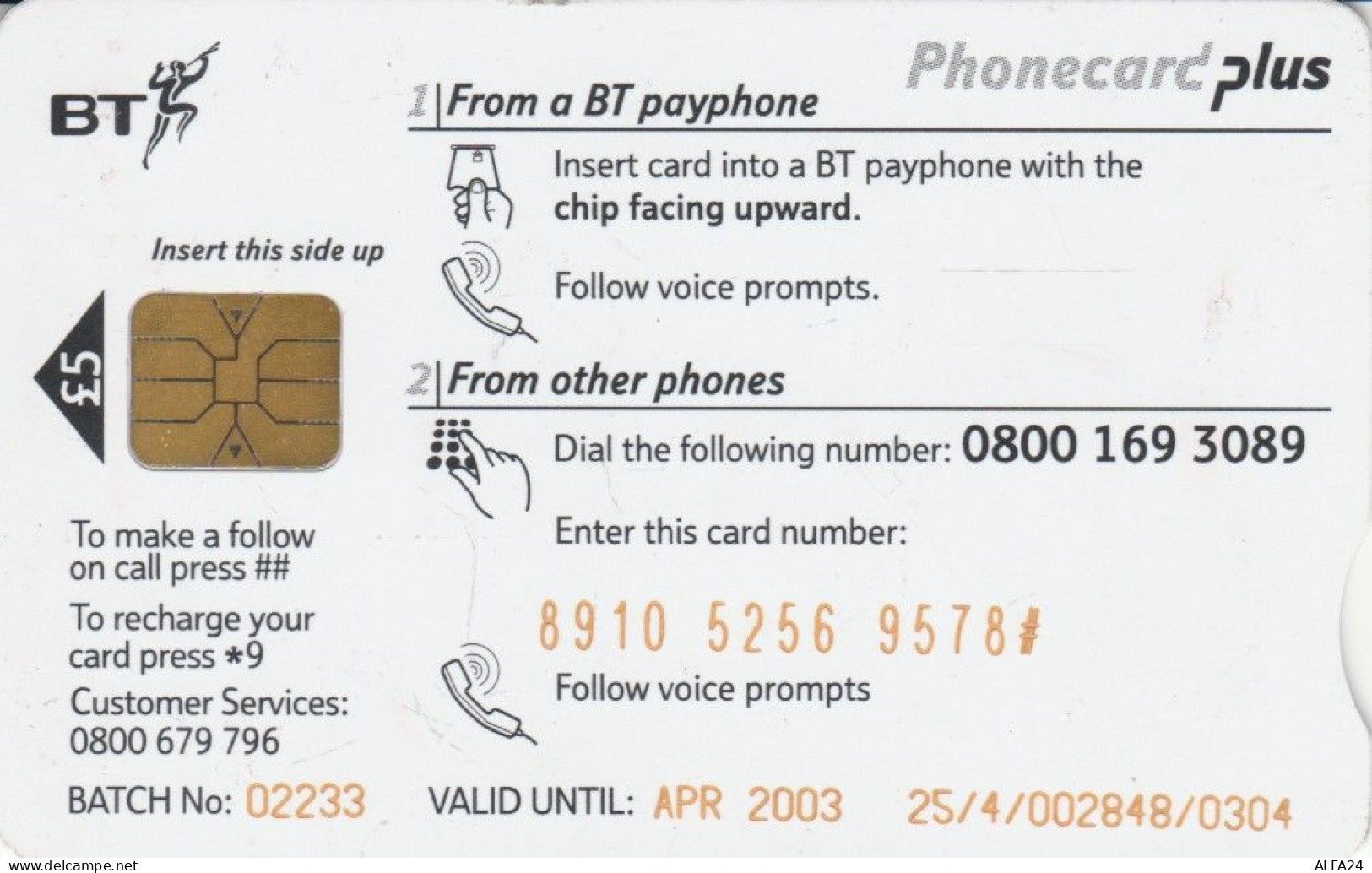 PHONE CARD REGNO UNITO CHIP (CK6674 - BT Allgemeine