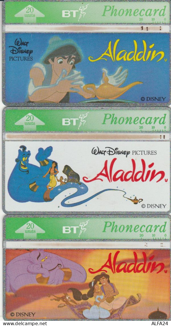 PHONE CARD SERIE 3 SCHEDE REGNO UNITO ALADDIN -LANDIS (CK7327 - BT Edición Publicitaria