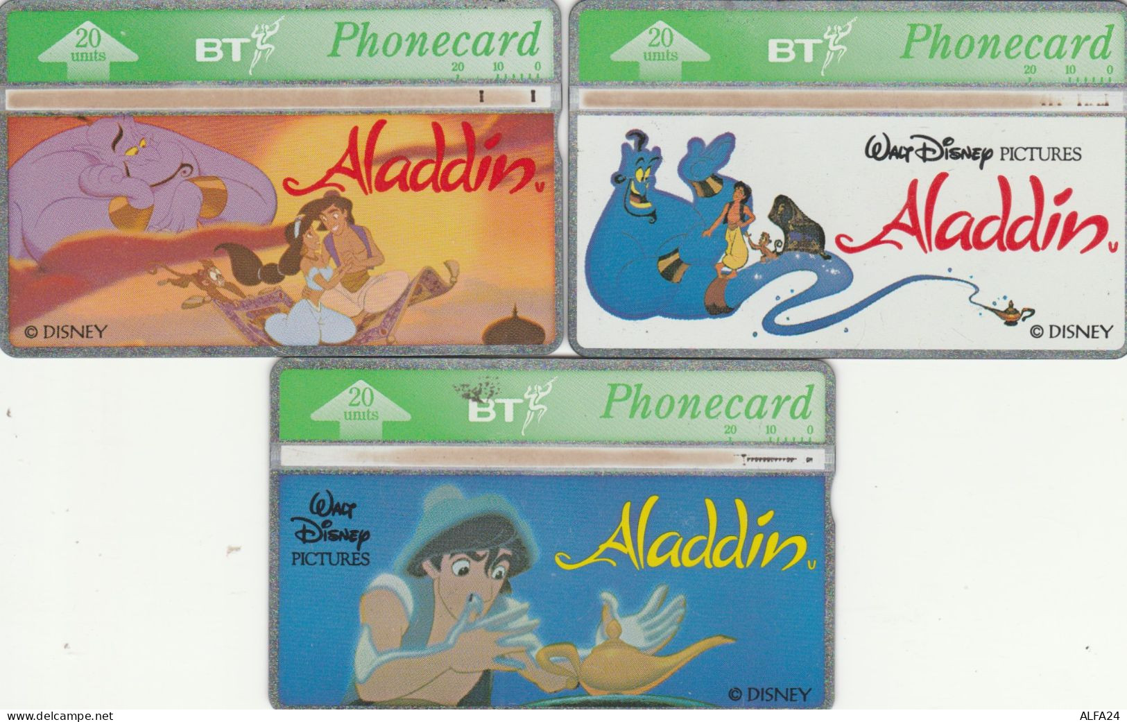 PHONE CARD SERIE 3 SCHEDE REGNO UNITO ALADDIN -LANDIS (CK7328 - BT Edición Publicitaria