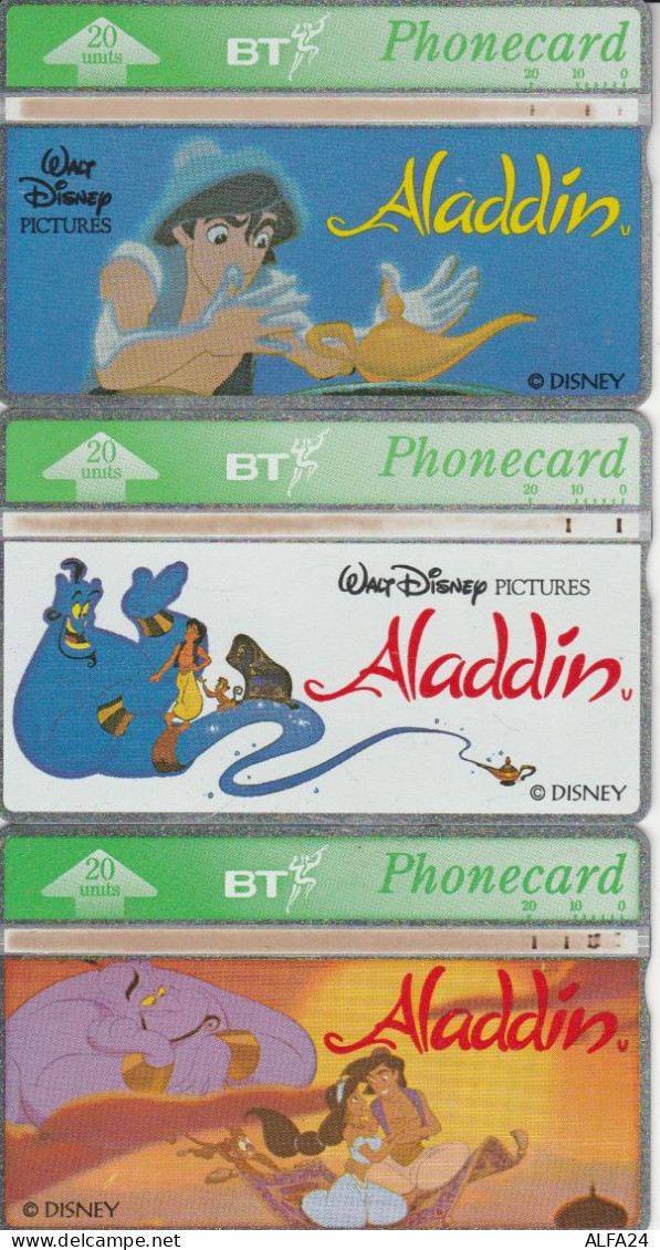 PHONE CARD SERIE 3 SCHEDE REGNO UNITO ALADDIN -LANDIS (CK7322 - BT Edición Publicitaria