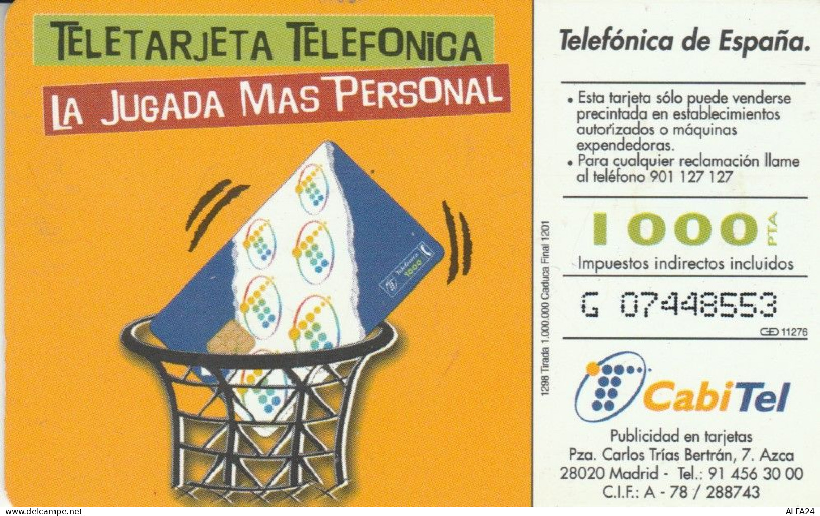 PHONE CARD SPAGNA (CK7258 - Emissions Basiques