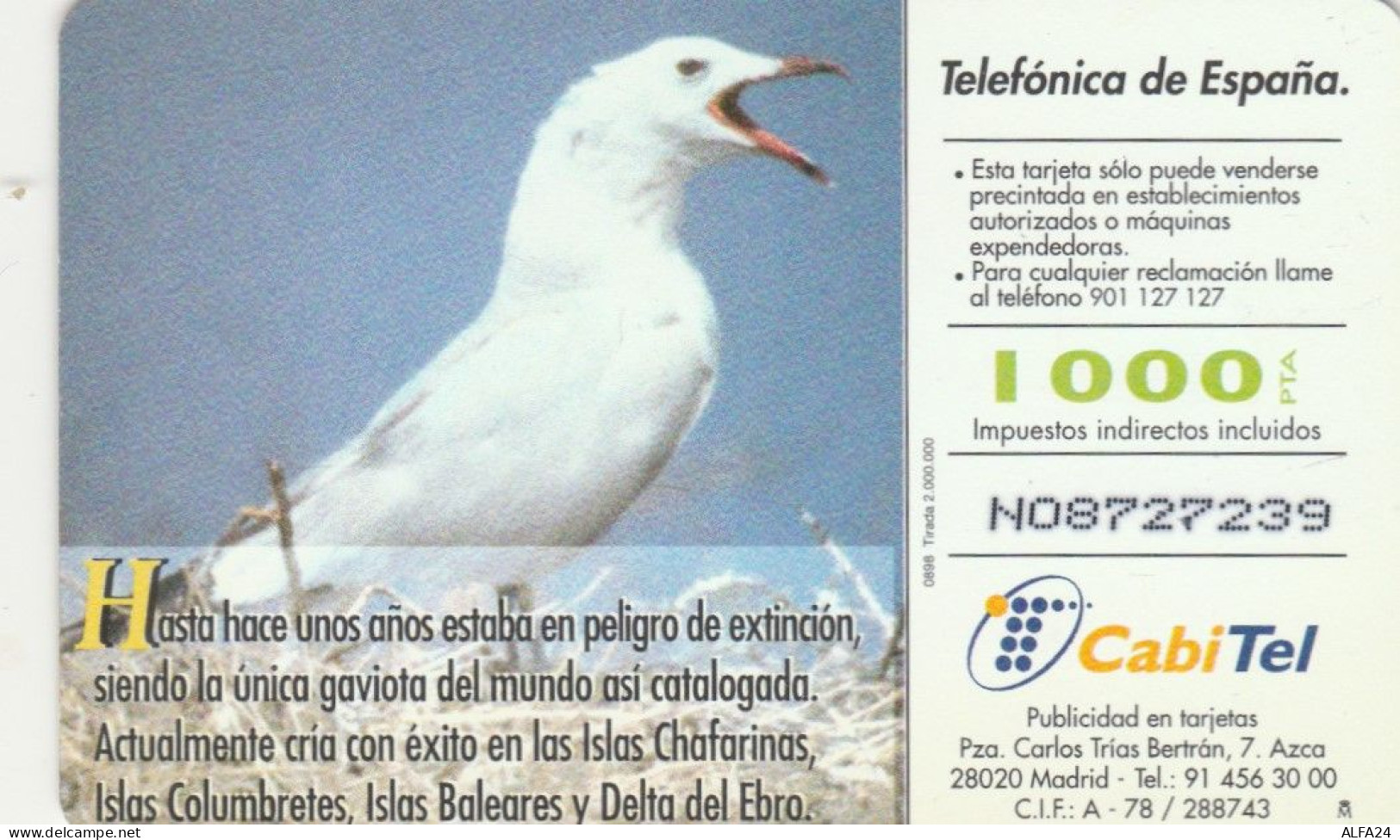 PHONE CARD SPAGNA FAUNA IBERICA (CK7244 - Emissions Basiques