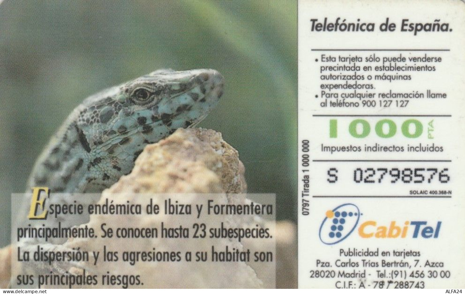 PHONE CARD SPAGNA FAUNA IBERICA (CK7238 - Emisiones Básicas