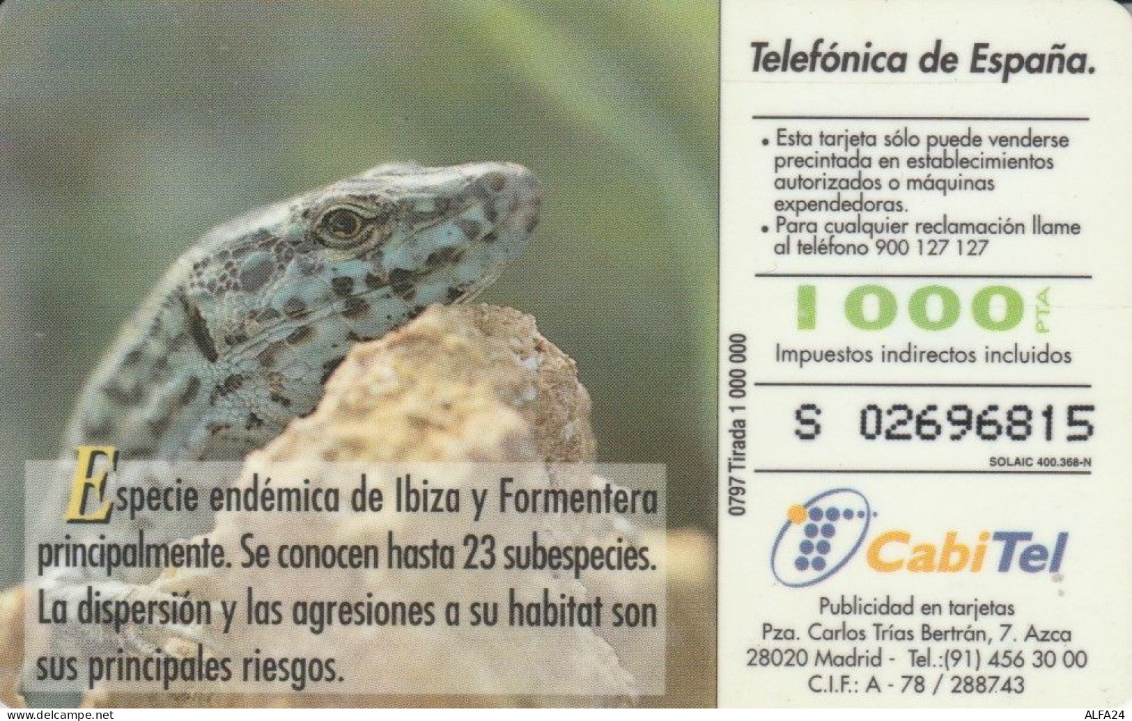 PHONE CARD SPAGNA FAUNA IBERICA (CK7241 - Emisiones Básicas