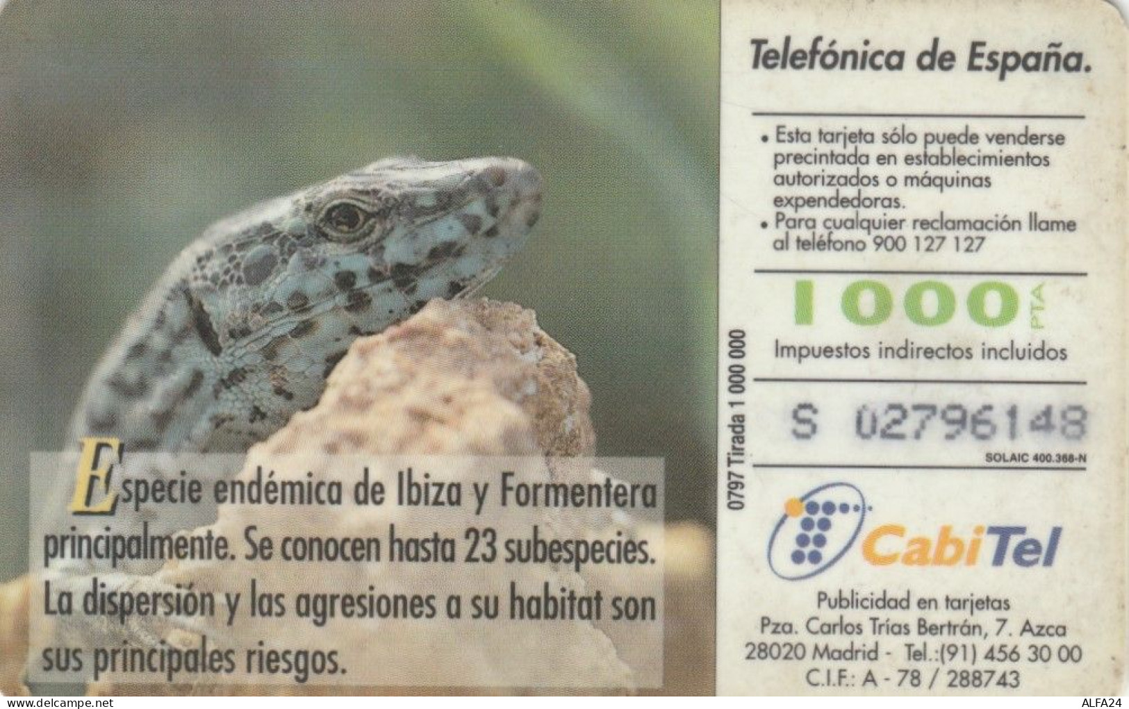 PHONE CARD SPAGNA FAUNA IBERICA (CK7240 - Emisiones Básicas