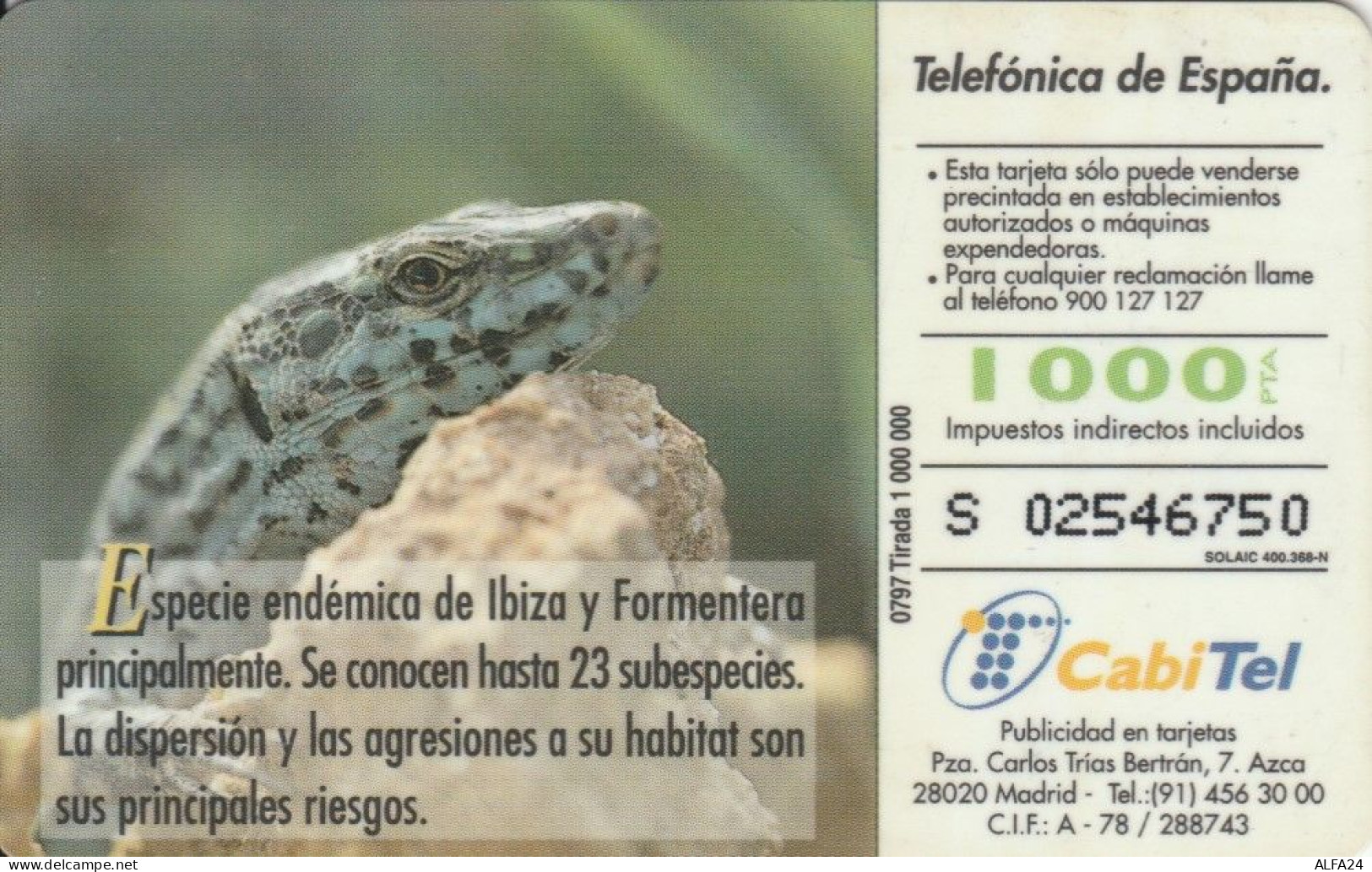PHONE CARD SPAGNA FAUNA IBERICA (CK7239 - Emisiones Básicas