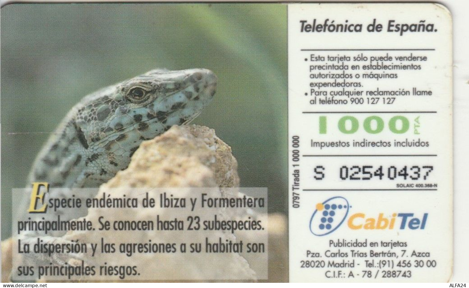 PHONE CARD SPAGNA FAUNA IBERICA (CK7235 - Basisausgaben