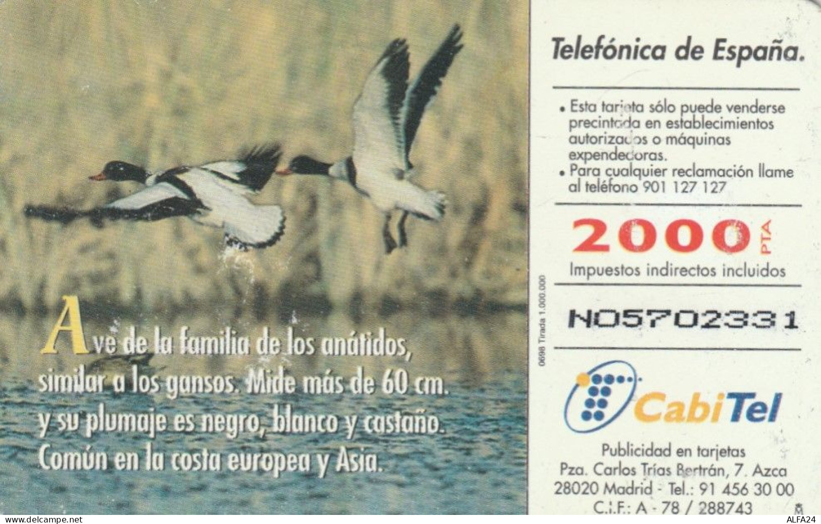 PHONE CARD SPAGNA FAUNA IBERICA (CK7206 - Emisiones Básicas