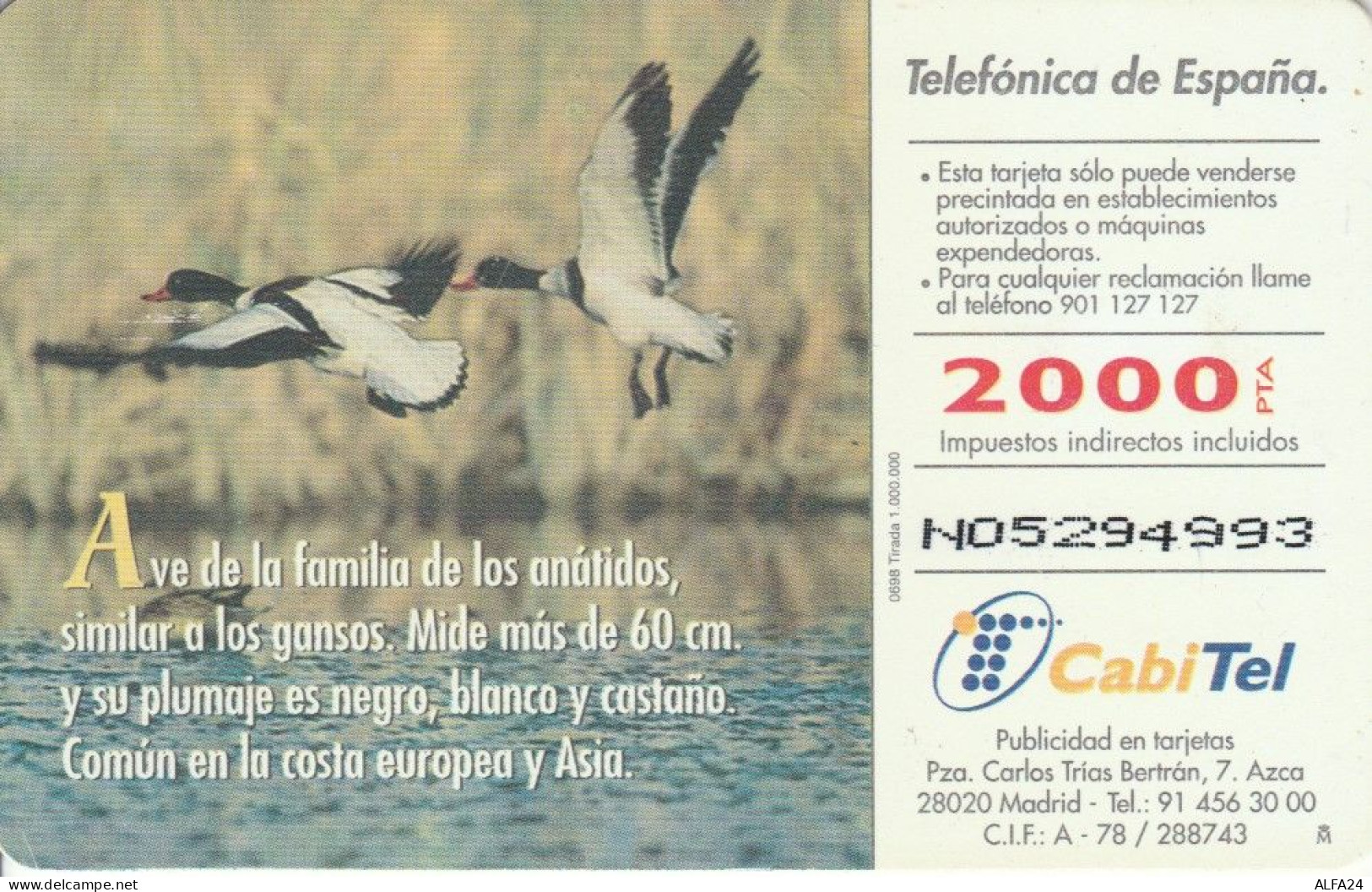 PHONE CARD SPAGNA FAUNA IBERICA (CK7207 - Emisiones Básicas