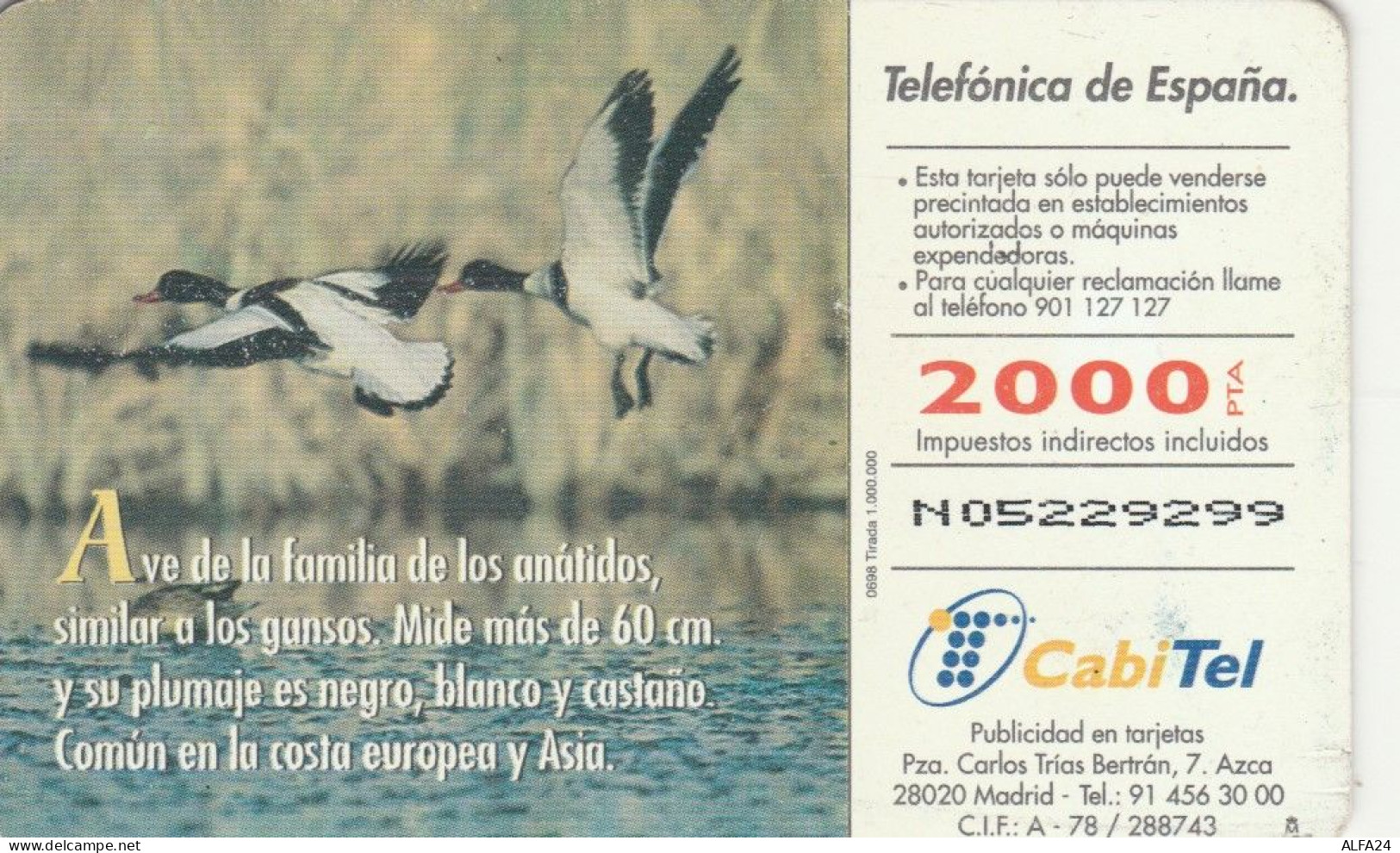 PHONE CARD SPAGNA FAUNA IBERICA (CK7205 - Basisuitgaven