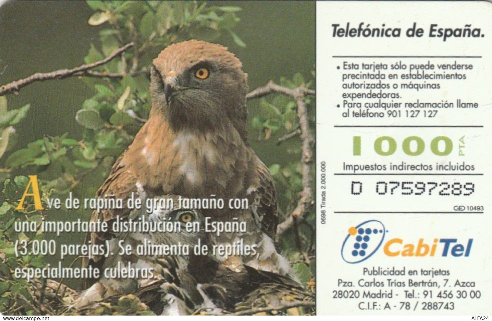 PHONE CARD SPAGNA FAUNA IBERICA (CK7190 - Emisiones Básicas