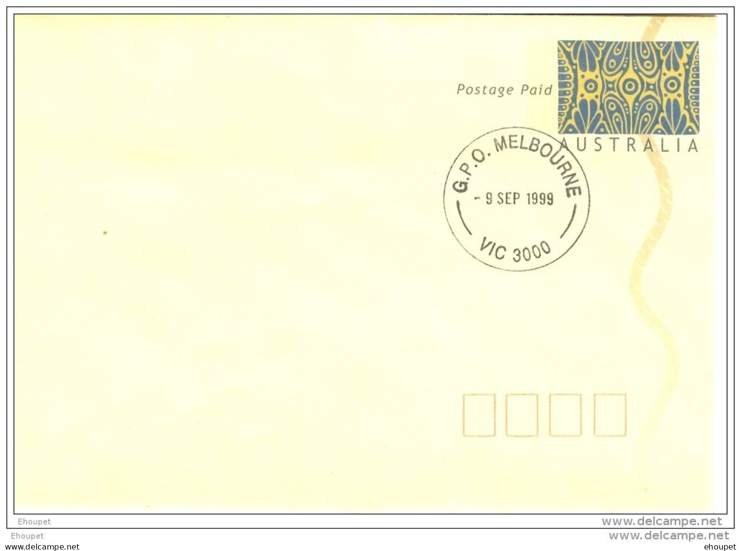 9 SEPTEMBRE 1999 MELBOURNE ENVELOPPE PRE PAYEE - Cartas & Documentos