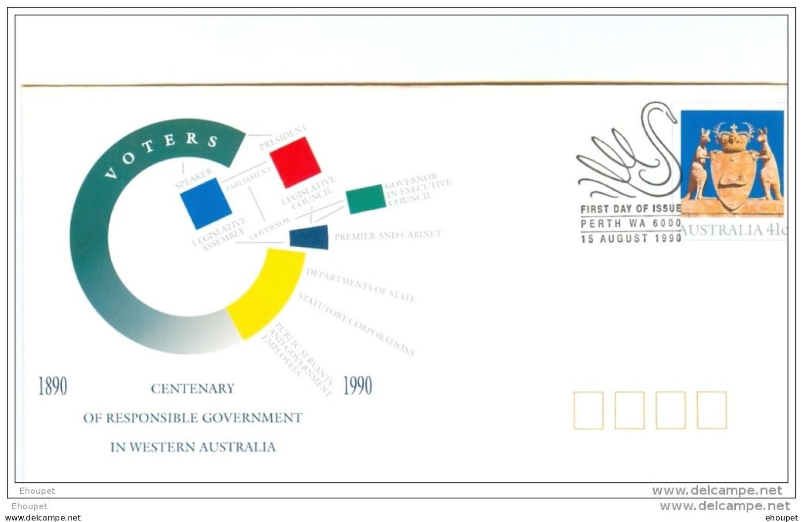 ENVELOPPE PRE PAYEE 1990 CENTENARY OF RESPONSIBLE GOVERNMENT - Lettres & Documents