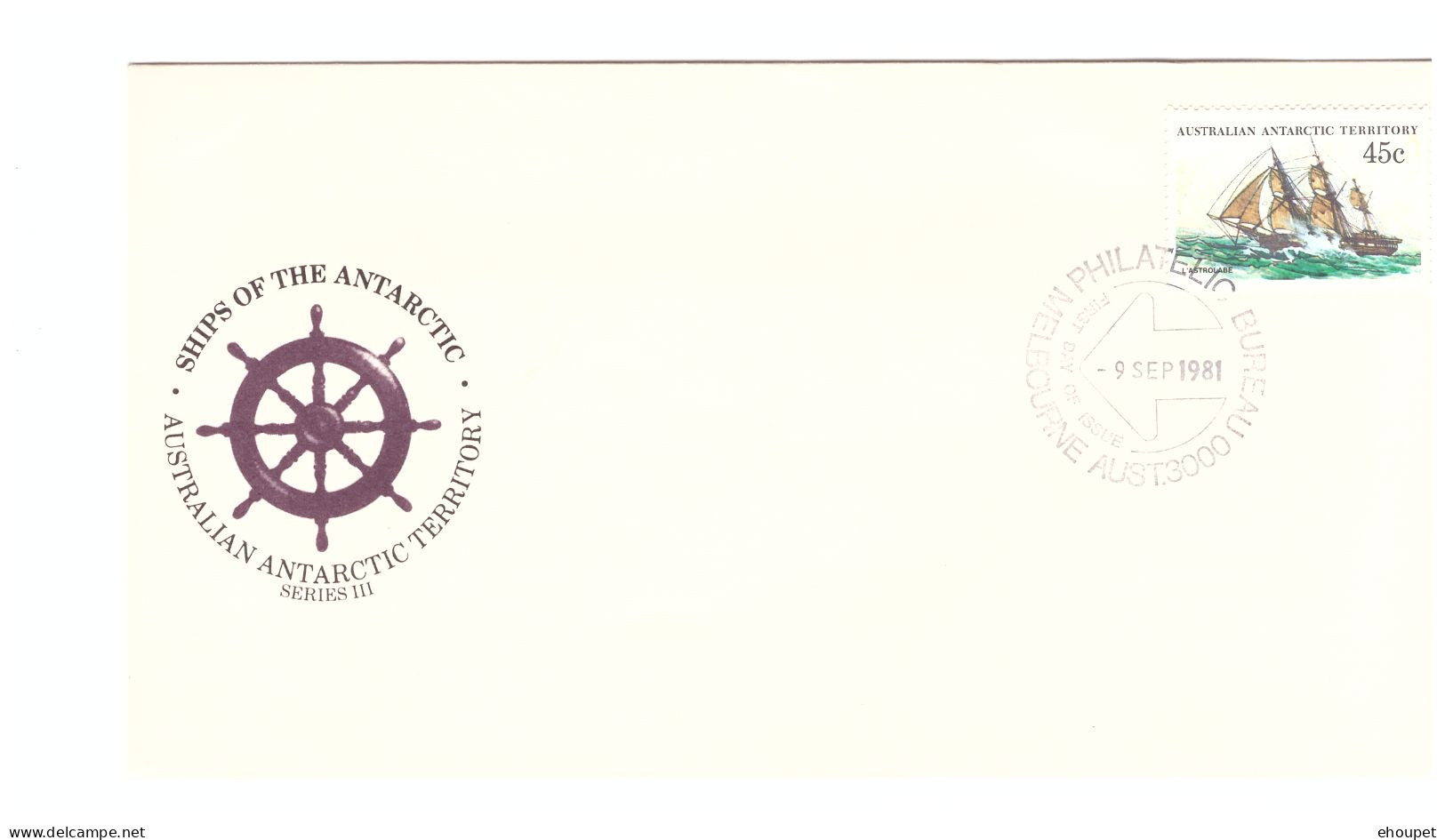 FDC 9 SEPTEMBRE 1981 SHIPS OF THE ANTARTIC - FDC