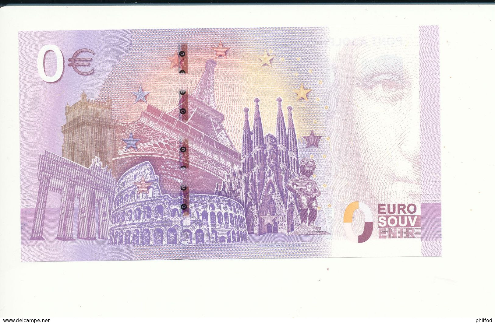 Billet Touristique 0 Euro - PONT ADOLPHE - Luxembourg  - REAA  - 2019-1 N° 9955 - Autres & Non Classés