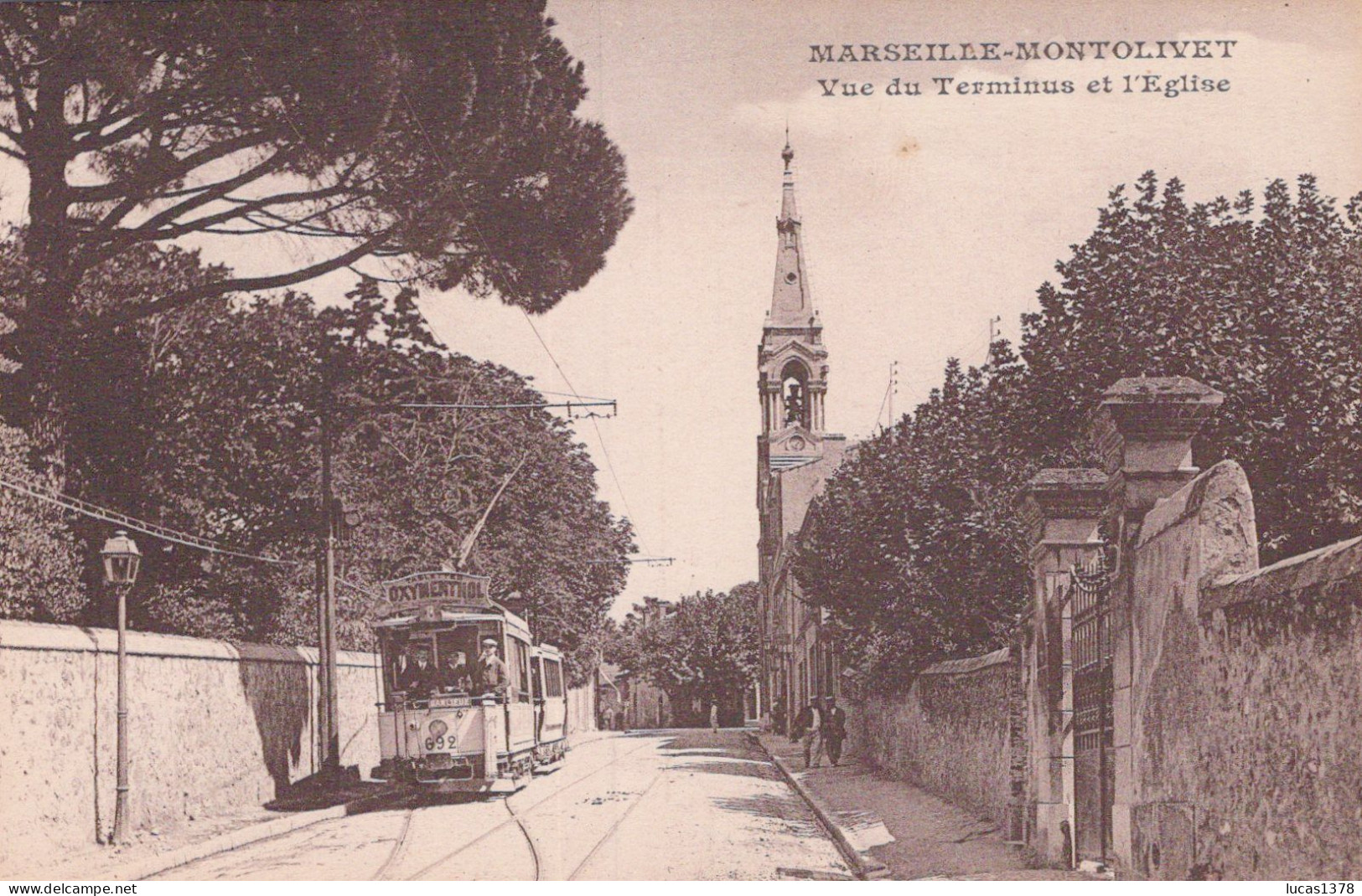 13 / MARSEILLE / MONTOLIVET / VUE DU TERMINUS ET L EGLISE / TRAMWAY - Saint Barnabé, Saint Julien, Montolivet
