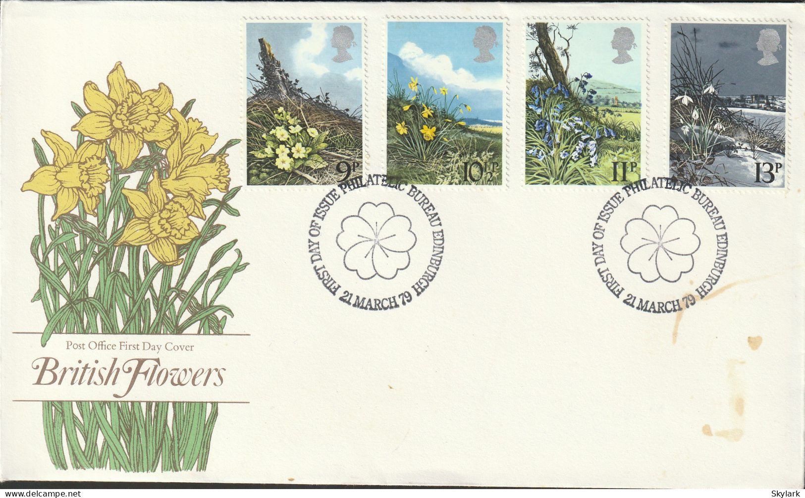 Great Britain   .   1979   .  "British Flowers"   .   First Day Cover - 4 Stamps - 1971-1980 Em. Décimales