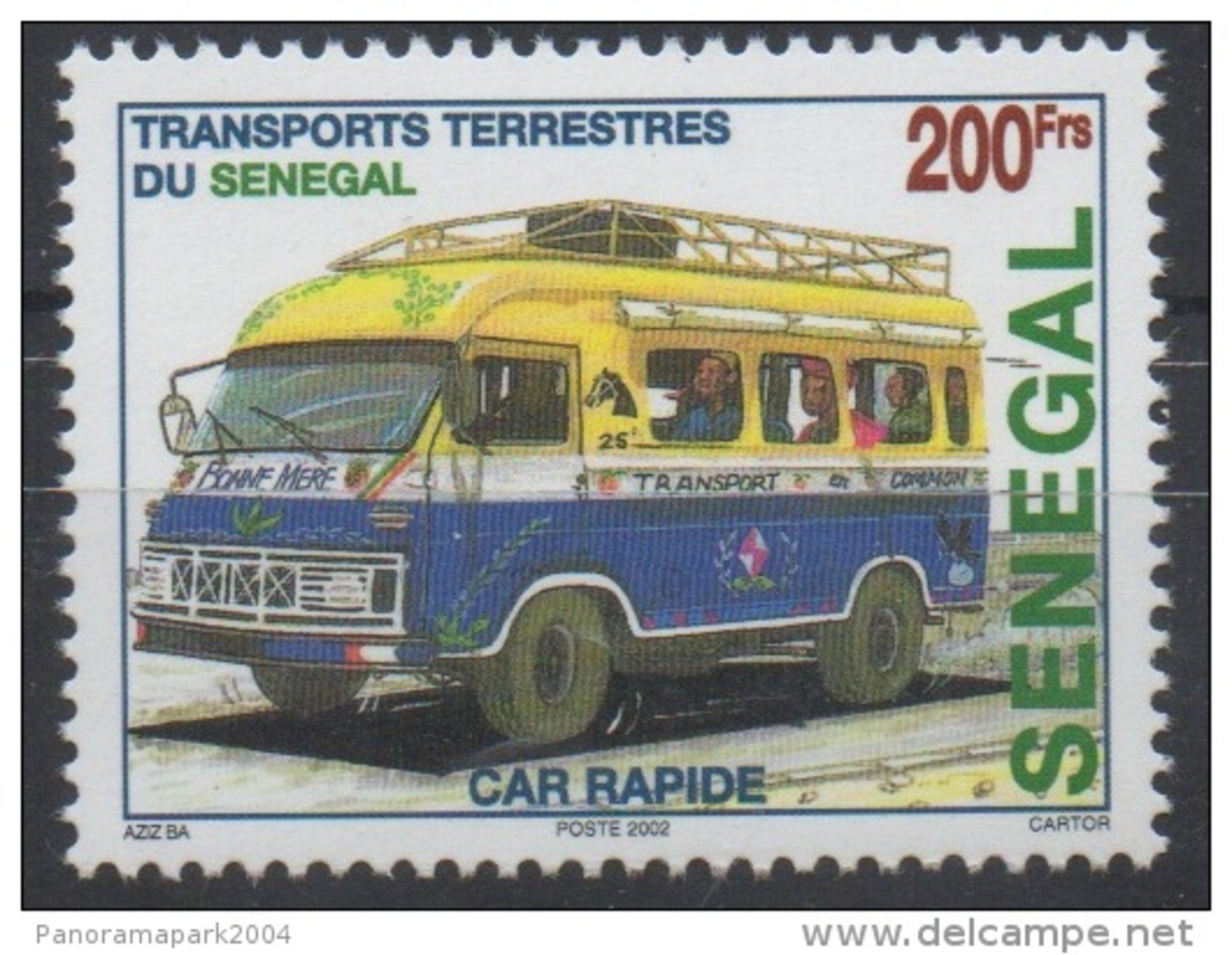 Sénégal 2002/2004 - 200 F  Car Rapide Autobus Bus Omnibus Transports Terrestres Neuf ** MNH RARE Scarce - Bus