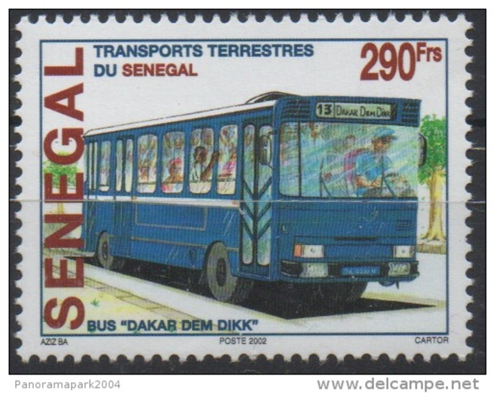 Sénégal 2002/2004 - 290 F Car Bus Autobus Omnibus "Dakar Dem Dikk" Transports ** MNH RARE Scarce - Busses