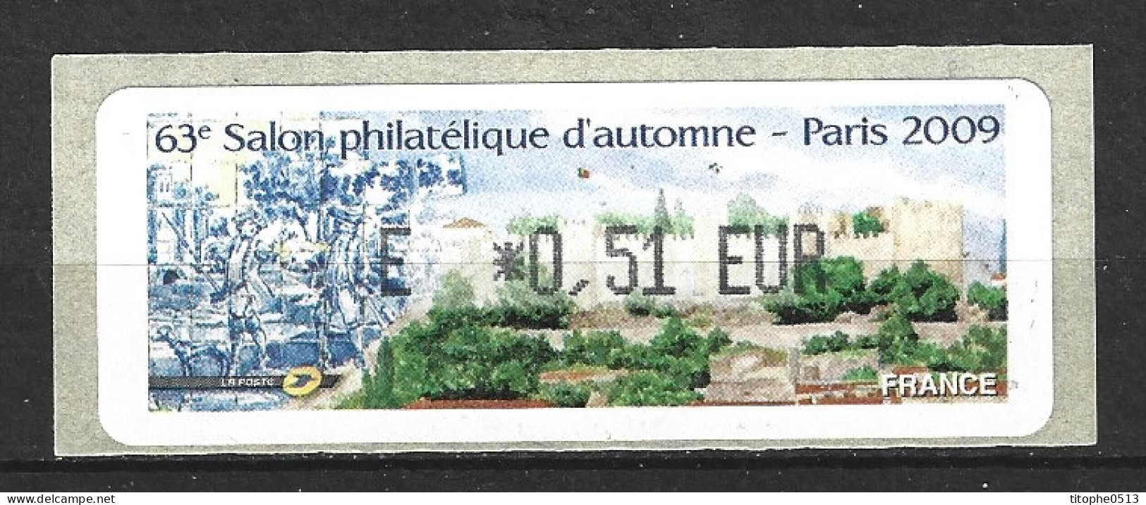 FRANCE. Vignette à 0,51€. Salon Philatélique D'automne 2009. - 1999-2009 Illustrated Franking Labels