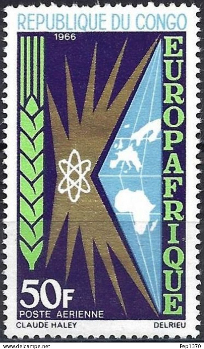 REPUBLICA DEL CONGO 1966 - EUROPAFRICA - YVERT AEREO 40** - Neufs