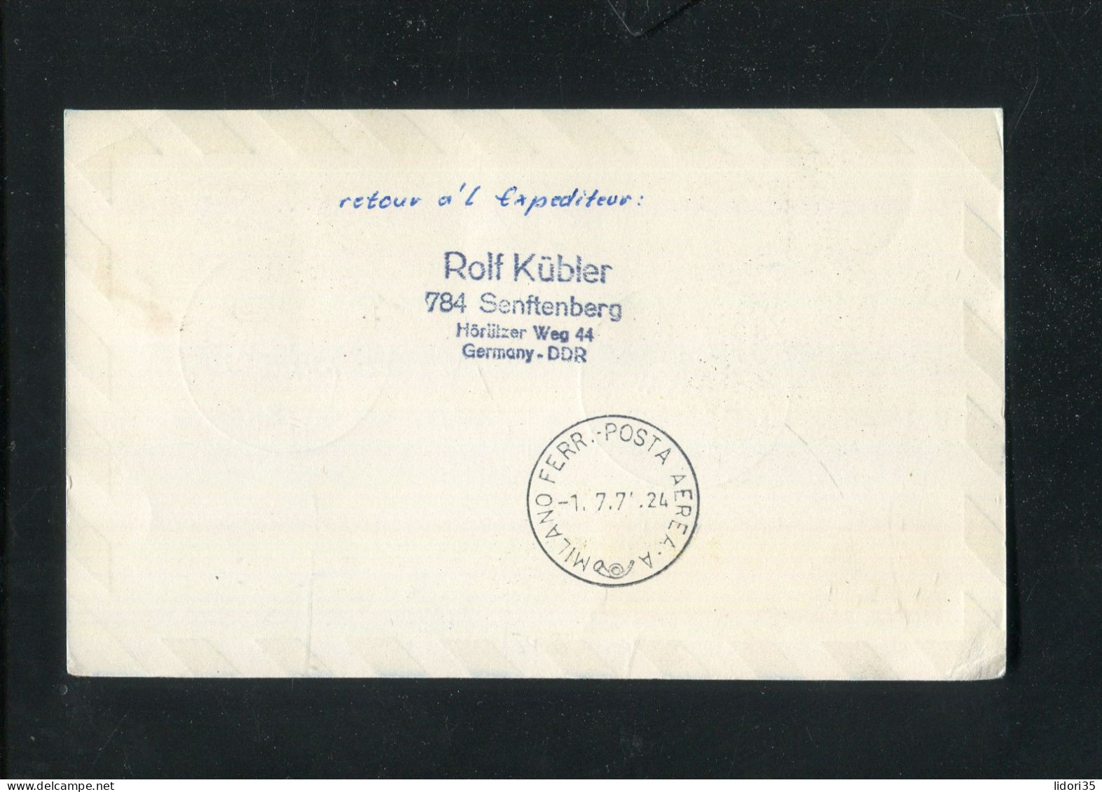 "DDR" 1974, INTERFLUG-Erstflugkarte "Berlin-Mailand" (4218) - Luftpost