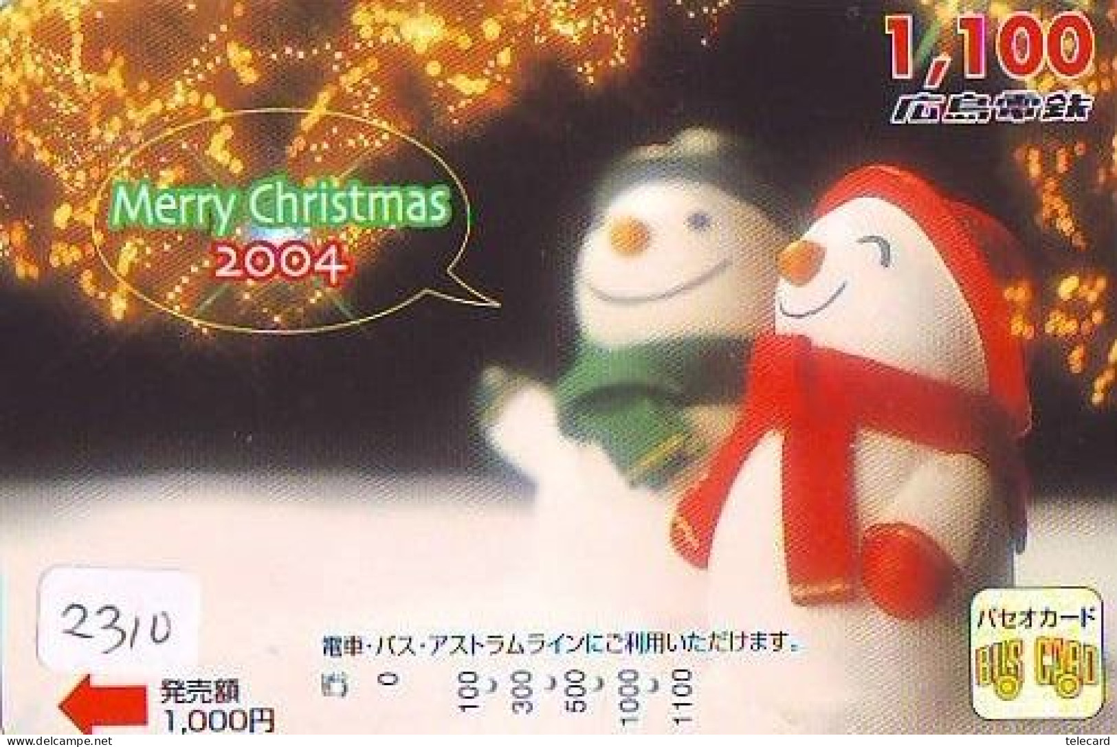 Carte Prépayée Japon * NOËL * WEIHNACHTEN (2310) CHRISTMAS * KERST * NAVIDAD * NATALE - Christmas