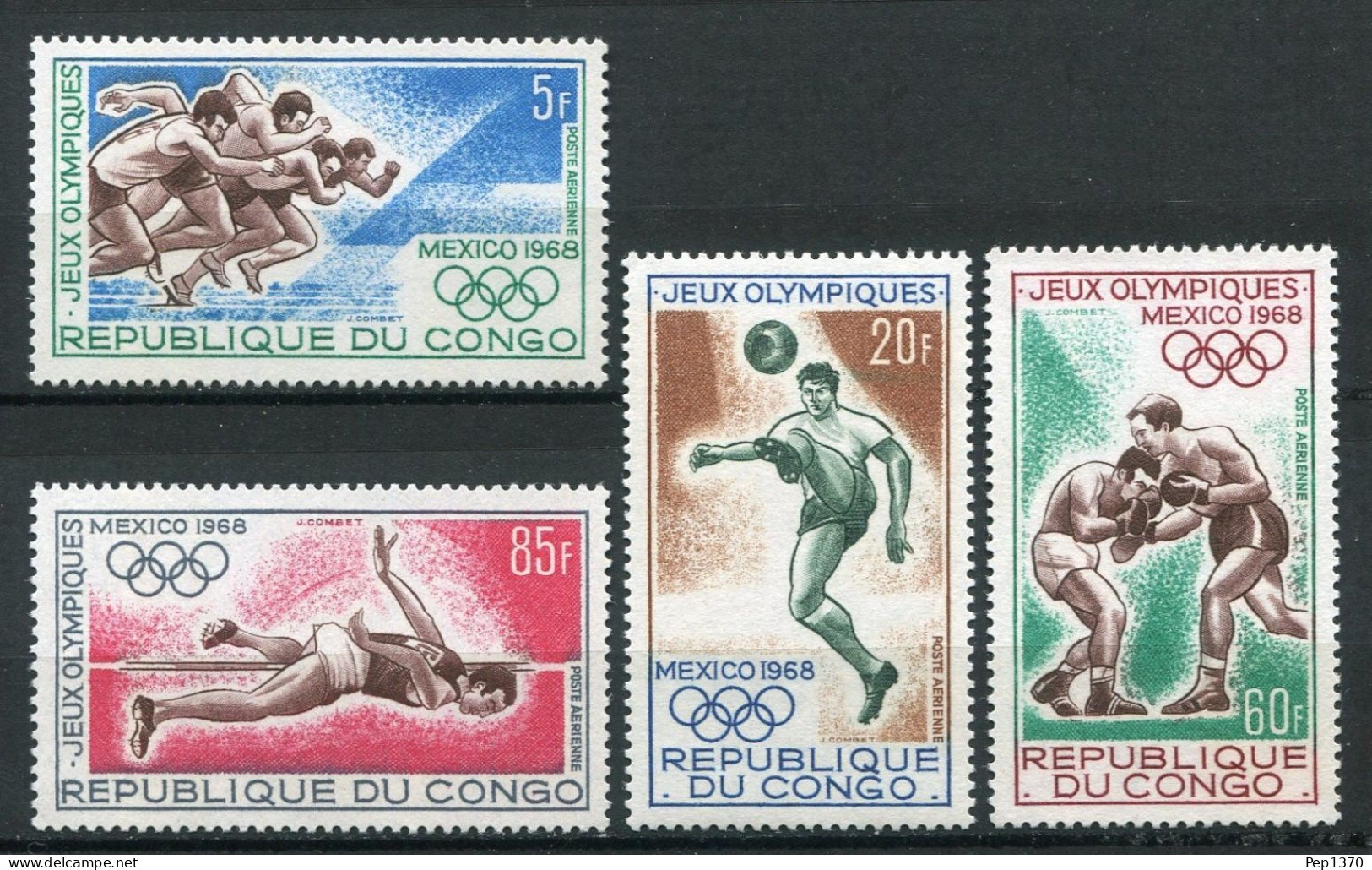 REPUBLICA DEL CONGO 1968 - JJOO DE MEXICO 1968 - YVERT AEREO 74/77** - Neufs