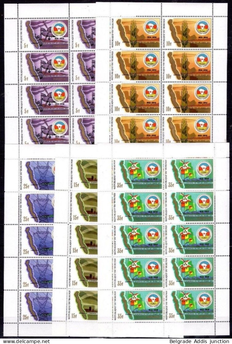 Burundi COB 954/58 Série Complète En Feuillets De 10 ** MNH 1987 Cote COB: 600,00€ - Neufs